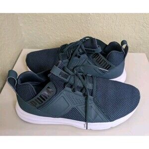 Puma Shoes Mens Size 11 Enzo Knitted Weave Dark Green Sneakers